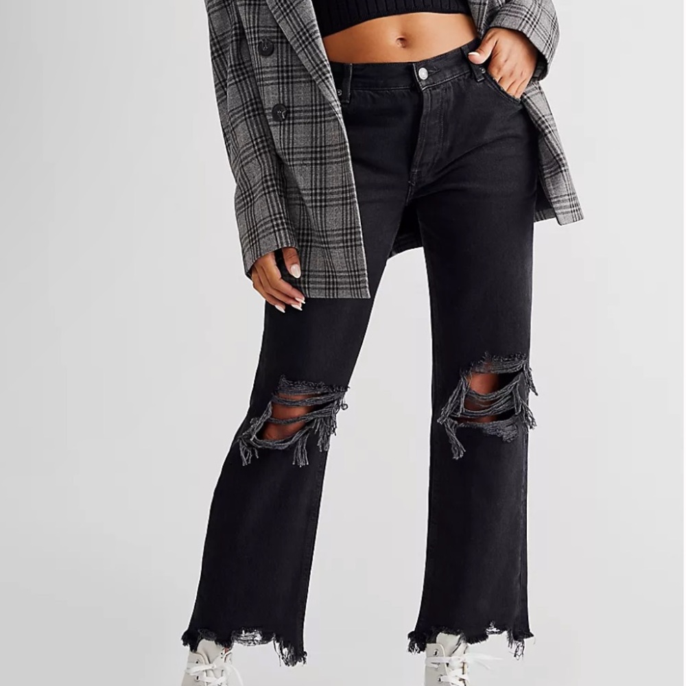 FREE PEOPLE Maggie Mid-Rise Straight-Leg Jeans